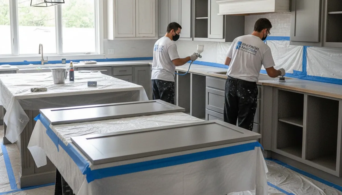 Cabinet painting in Miami, FL with durable kitchen and bath finish application