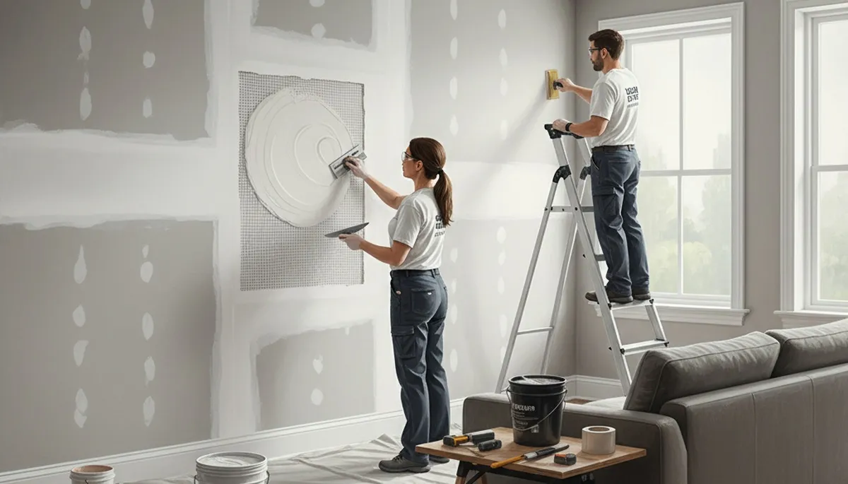 Miami, FL drywall repair team fixing cracks and holes for residential painting services